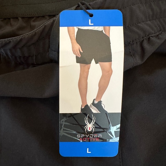 NWT SPYDER ACTIVE SHORTS 7inch inseam Men L Black - Picture 6 of 9